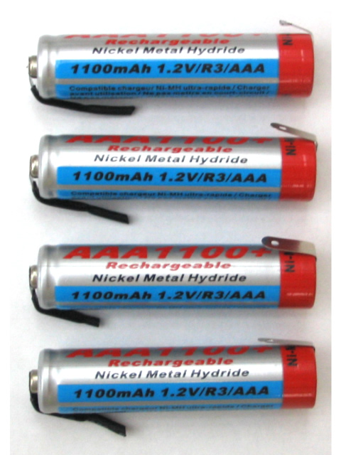 LOT DE 4 PILES RECHARGEABLES 1100MHA AAA R03 1.2V